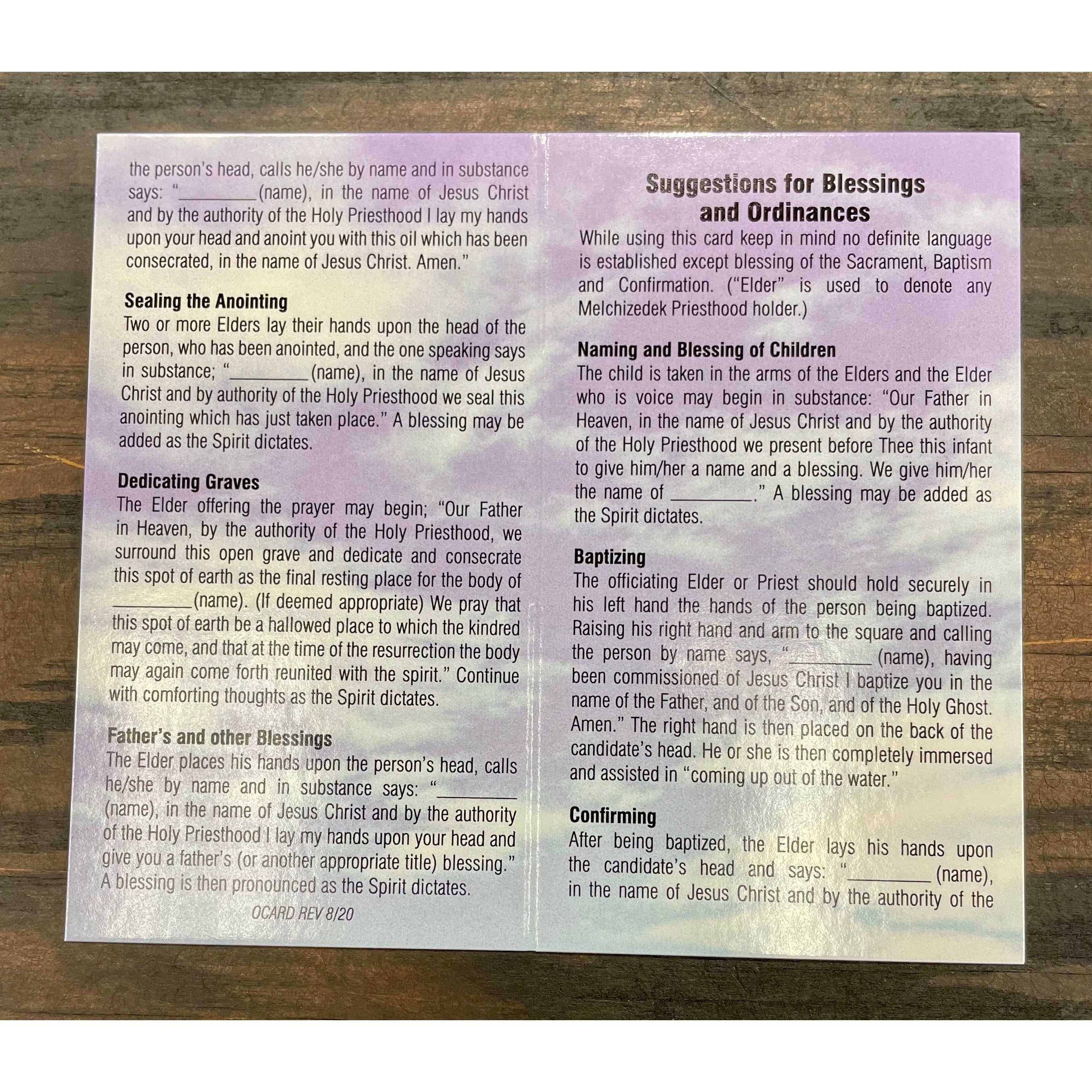 Ordinance Card