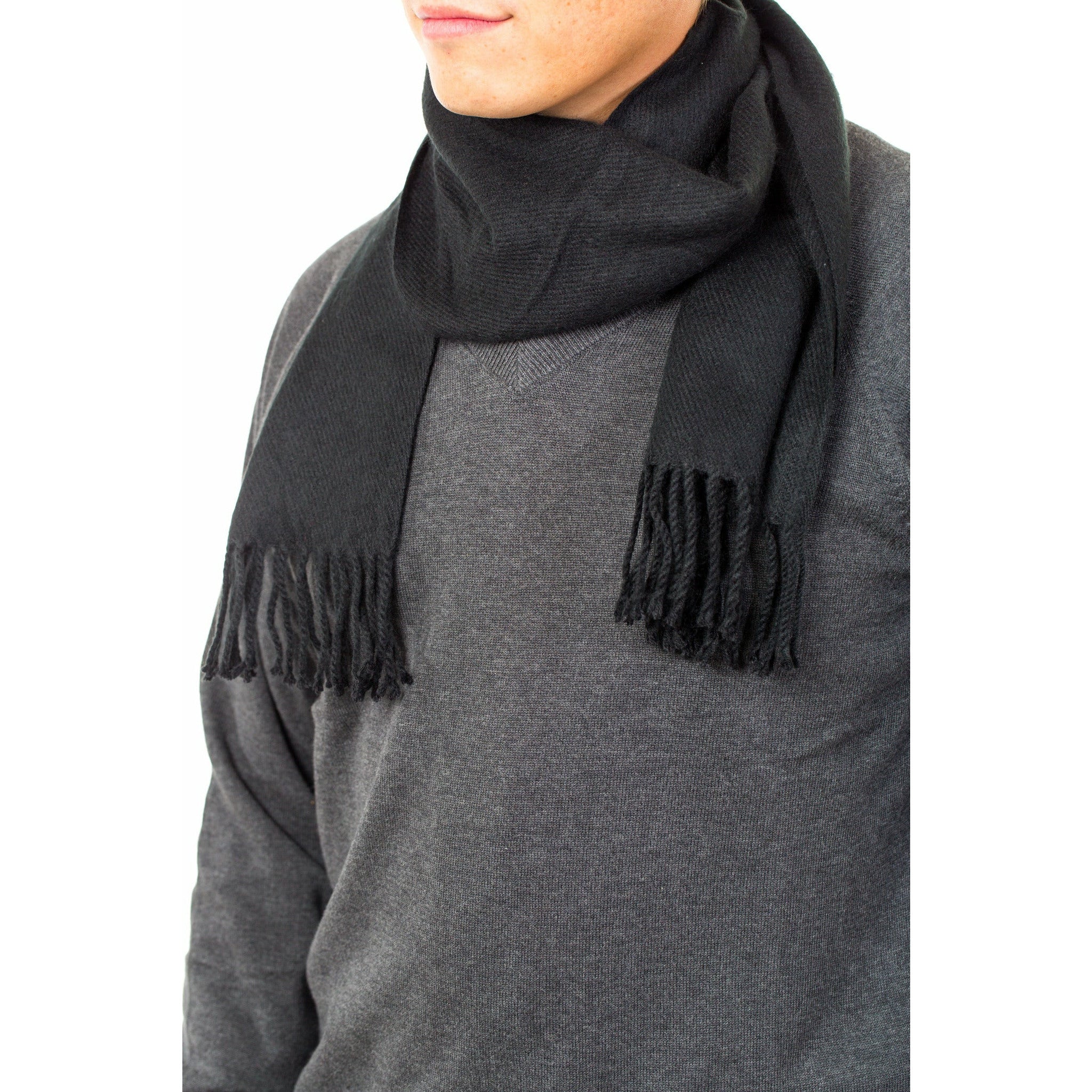 Black Acrylic Winter Scarf - The Kater Shop - 1